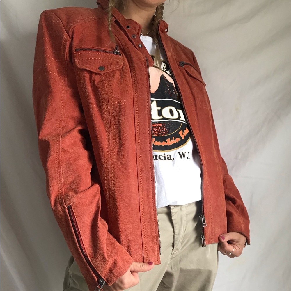 Orange Leather Jacket